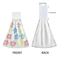 thumbnail image 3 of Haosy 2 Pack Kitchen Wash Cloths with Hanging Loops Absorbent Absorbent Quick Drying Hand Towels, Checkered Stripes with Hand Drawn Flower, 3 of 7