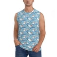 thumbnail image 2 of Lsque Pelican Reed And Fish Print Men's Cotton Blend Sleeveless Muscle Shirts (S-3XL)- Moisture Wicking, Odor Protection, UPF 30+,Large, 2 of 8