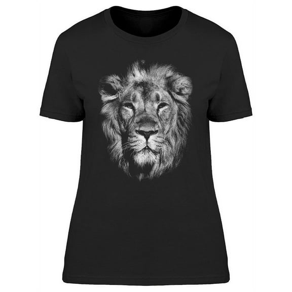 Awesome Male Lion Face T-Shirt Women -Image by Shutterstock, Female Small
