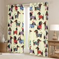 thumbnail image 2 of Homewish Cartoon Dachshund Dog Kitchen Curtains,Yellow Black Out Curtains Pack of 2 (42x63 Each), 2 of 6