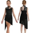 thumbnail image 1 of TSSOE Jupe Tutu Asymétrique pour Filles Enfants Costume de Danse Moderne Robe de Danse Lyrique Noire 12, 1 of 6