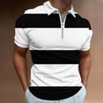thumbnail image 7 of Afuyipoi Casual T-Shirts Men,Short Sleeve Zipper T-Shirt Turn Down Collar Athleisure Tees Black S, 7 of 7