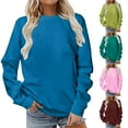 thumbnail image 5 of Chiccall Womens Plus Size Fall Crew Neck Solid Casual Loose Sweatshirts, 5 of 5