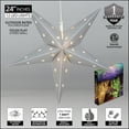 thumbnail image 3 of Aurora Superstar 24" Silver Hanging 5 Point Star Light LED Lantern Decor, Weatherproof Fold-Flat Plastic Lighted Star, 3 of 6