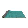 thumbnail image 2 of Ahgly Company Indoor Rectangle Solid Turquoise Blue Modern Area Rugs, 7' x 9', 2 of 4