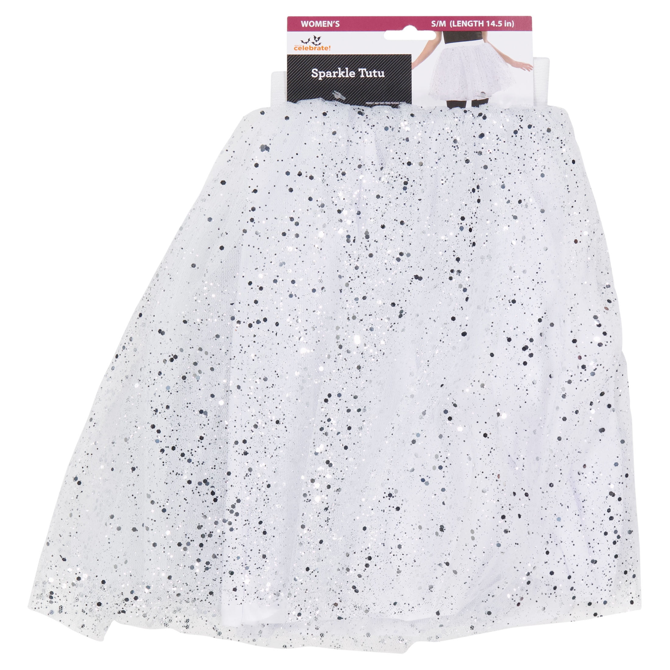 Sparkle Tutu Costume Accessory for Adults, White, S/M, Halloween by Way To Celebrate