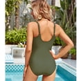 thumbnail image 5 of YNIQUE Women's One Piece Swimsuit Ruched Tummy Control Square Neck Bathing Suits, 5 of 10