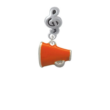 Small Orange Megaphone - Clef Note Charm Bead