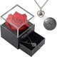 thumbnail image 1 of Preserved Red Real Rose With I Love You Necklace In 100 Languages Enchanted Flower Gifts For Mom Wife Girlfriend, 1 of 5