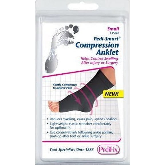 PEDIFIX Pedi-Smart Compression Foot Anklet Pain Swelling Relief Sock Black P6021-XL (X-Large)