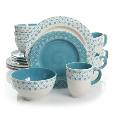 Cottage 16 Piece Dinnerware Set - Gibson General Store 16 Piece Cottage Chic Ceramic Dinnerware Set