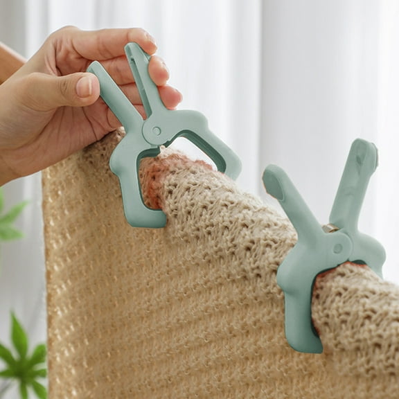 Large Windproof Quilt Clips | Non-Slip Beach Towel Clamps with Soft Silicone Pads | Heavy-Duty Plastic & Stainless Steel Spring | Outdoor Camping & Picnic Blanket Holders | Set of 1