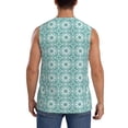 thumbnail image 4 of Lsque Blue Print Print Men's Cotton Blend Sleeveless Muscle Shirts (S-3XL)- Moisture Wicking, Odor Protection, UPF 30+,3X-Large, 4 of 8