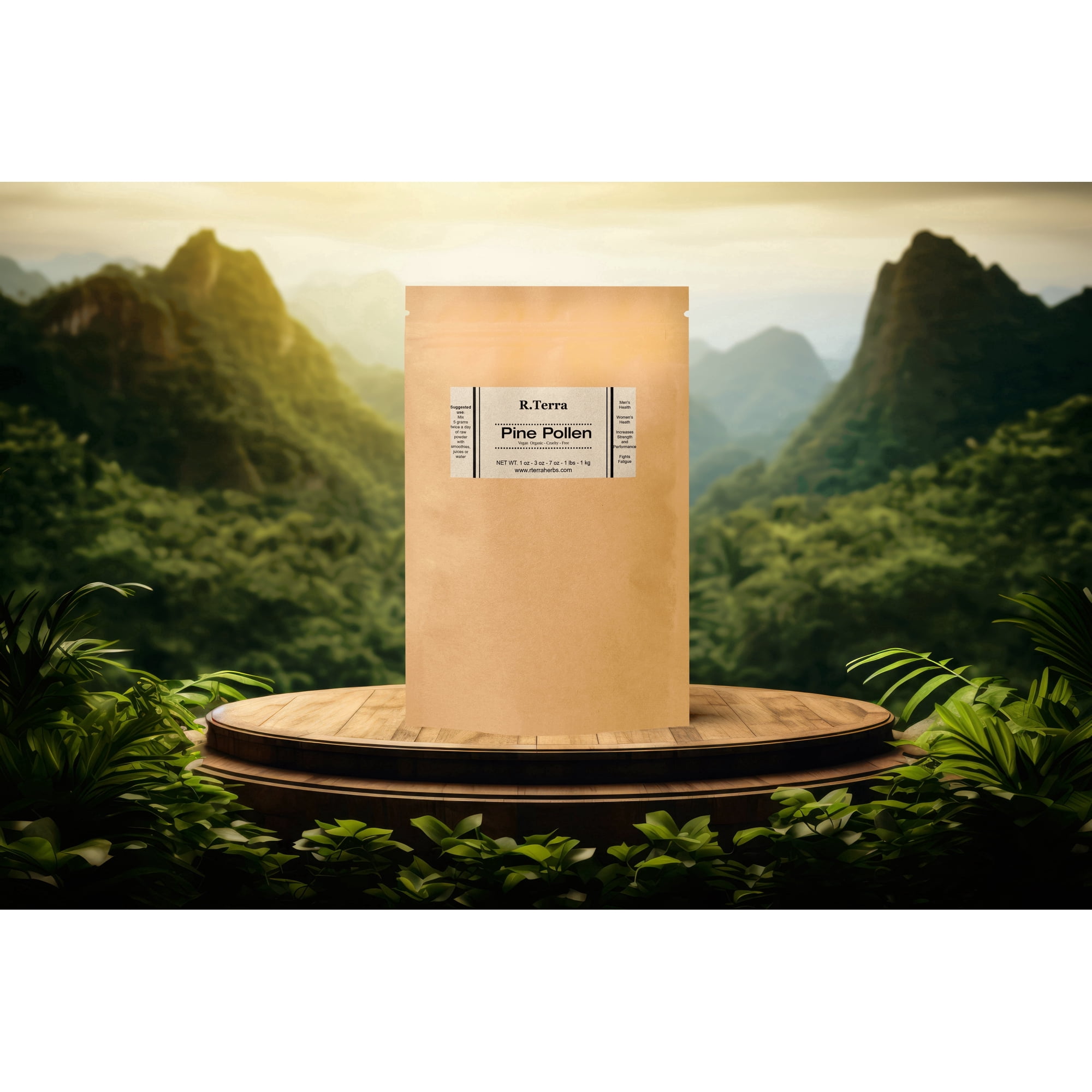 R. Terra Organic Pine Pollen Powder - Boosts Energy, Supports Immunity & Antioxidants, 1 oz