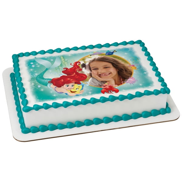 Disney Mermaid Ariel Princess Edible Birthday Cake Image Topper 1//4 Sheet Icing