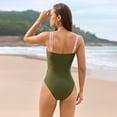 thumbnail image 5 of QHFBli Women's One Piece Swimsuit Colorblock Metal Button Tummy Control Bathing Suit Sexy Cut Out Double Straps Swim Suits, 5 of 8