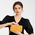 thumbnail image 3 of Bolso para teléfono móvil de gran capacidad, de moda, de color caramelo, para mujer, tipo billetera, cuadrado, de piel sintética, para cambiar de mano, 3 of 6
