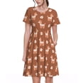 thumbnail image 1 of Kdxio Robe T-Shirt Décontractée pour Femmes avec Imprimé de Chien Caniche Mignon, Manches Courtes d'Été avec Poches, 1 of 6