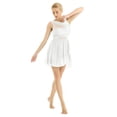 thumbnail image 3 of ZDHoor Womens Lyrical Dance Dress Contemporary Chiffon Ballet Leotard High Low Skirted Dancewear White XXL, 3 of 7