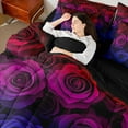 thumbnail image 4 of Castle Fairy Gradient Rose Twin Bedding Sets,Valentine's Day Bedding Comforter Set, 4 of 8
