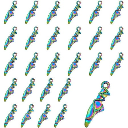 40Pcs Ballet Shoes Charms Ballerina Dancer Charms Rainbow Color Shoes Charms Dance Slippers Charms Alloy Shoes Charms for DIY Jewelry Making Women s Charm Accessory DIY