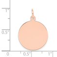 thumbnail image 4 of Auriga 14k Rose Gold Plain .018 Gauge Circular Engravable Disc Charm for Women (L-25mm, W-18mm), 4 of 6