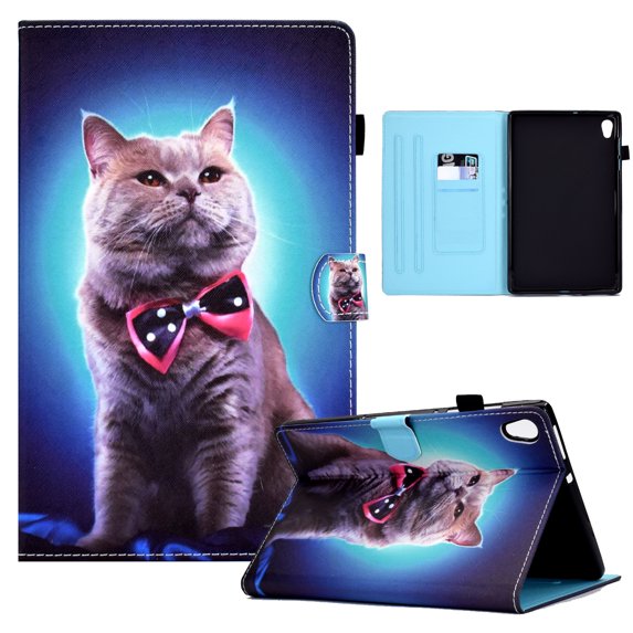 Dteck Case for Lenovo Tab M10 FHD Plus 10.3 inch TB-X606F,Magnetic Leather Pattern Card Holder Wallet Case Kickstand Shockproof Folio Smart Cover For Lenovo Tab M10 FHD Plus 10.3" 2020,Cat
