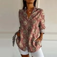 thumbnail image 2 of Summer Tops for Women New Fashionable Long Sleeve Printed Casual Lapel Shirt Womens Shirts Multicolour XXXXL, 2 of 3