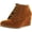 Tan, variant on Bella Marie Brenda-11 Women's high top lace up rounded toe platform wedge suede booties