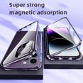 thumbnail image 2 of Metal Magnetic Case Compatible With Iphone 14 Pro Max/14 Pro, Double Sided Hd Tempered Glass Cover With Lens Protector, 2 of 5
