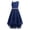 Navy Blue, variant on CHICTRY Girls Chiffon Festive Dress Wedding Sleeveless Flower Girl Dress with 3D Flowers for Holiday Birthday Party Black 8