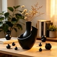 thumbnail image 6 of Gallickan Black Modern Abstract 3D Printed Vase, Irregular Textured Decorative Flower Vase for Home Office, Lightweight, 1pc Decoration Ornaments, 6 of 6