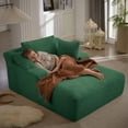 thumbnail image 2 of Miniyam Green Oversized Chaise Lounge Chair Indoor, Corduroy Upholstered Modern Sofa Couch,No Assembly Required,Comfy Sleeper Sofa for Living Room,Office, 2 of 7