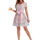 thumbnail image 2 of Vestido de Manga Corta para las Mujeres, Vestido Casual de Cuello en V de Bolsillo de Impresión de Moda Sexy Hecho de Poliéster Ligero para el Verano, Vestido de Verano para las Mujeres, 2 of 6
