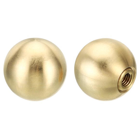 Uxcell 1" Remates de lámpara de bola de latón 2 juegos de tapa de sombra de lámpara, tuerca de tornillo para decoración de iluminación de muebles