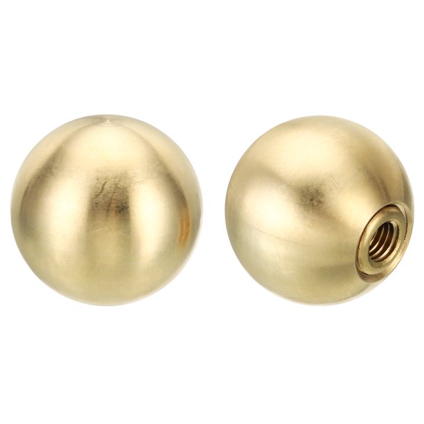 Uxcell 1" Remates de lámpara de bola de latón 2 juegos de tapa de sombra de lámpara, tuerca de tornillo para decoración de iluminación de muebles