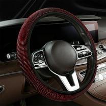 Summer Steering Wheel Cover, Rhinestone Steering Wheel Cover with Crystal Diamond For Women, Sparkling Car Wheel Protector Universal Fit 14-15 Inches Car Accessories Birthday Gifts for Women Men