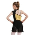 thumbnail image 4 of YONGHS Robe de Danse Ballet Moderne Col Montant Découpé Dos Lyrique pour Filles Or 12, 4 of 7