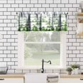 thumbnail image 2 of Green Forest Tree Valance Curtain Pine Coniferou Trees Forest Watercolor Style Rod Pocket Valance Window Treatments Short Curtains for Kitchen Farmhouse Decor 54x18inch, 2 of 6