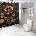 thumbnail image 7 of Fenyluxe Rose Butterfly Swirls Pretty Shower Curtain Set Bathroom Decor 100% Polyester Fiber with Hooks 69x72, 7 of 7