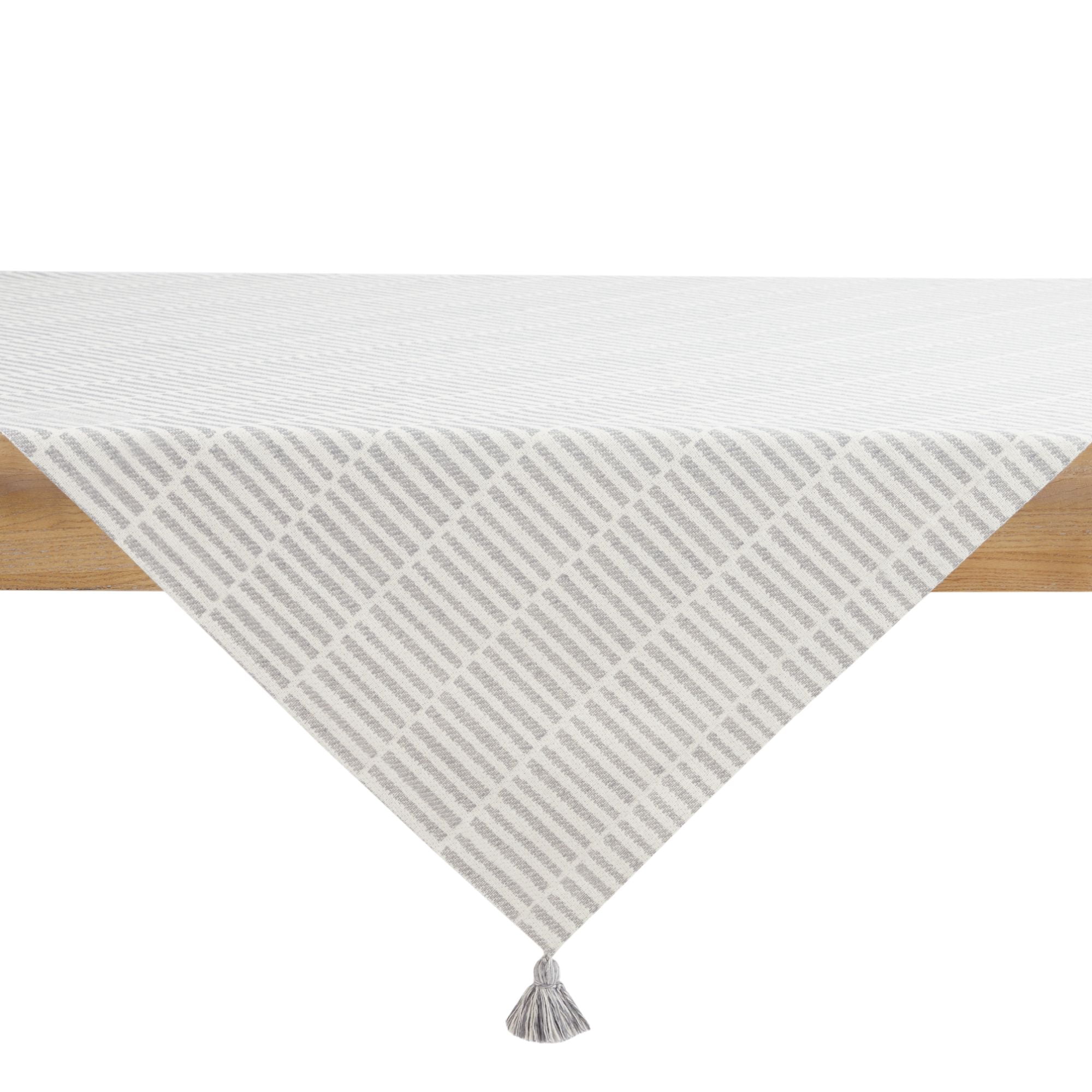 Better Homes & Garden Grid Check Square Table Throw, Grey, 50"W x 50"L