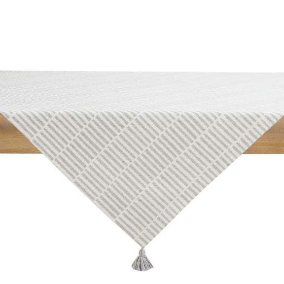 Better Homes & Garden Grid Check Square Cotton Tablecloth Throw, Grey, 50"W x 50"L