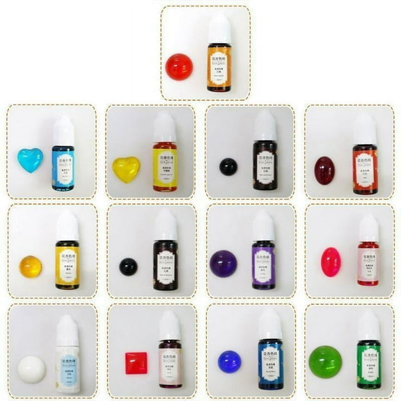 MANNYA Epoxy Resin Pigment 13 Colors Transparent Non-Toxic UV Epoxy Resin Dye Liquid for UV Resin Coloring Jewelry Making