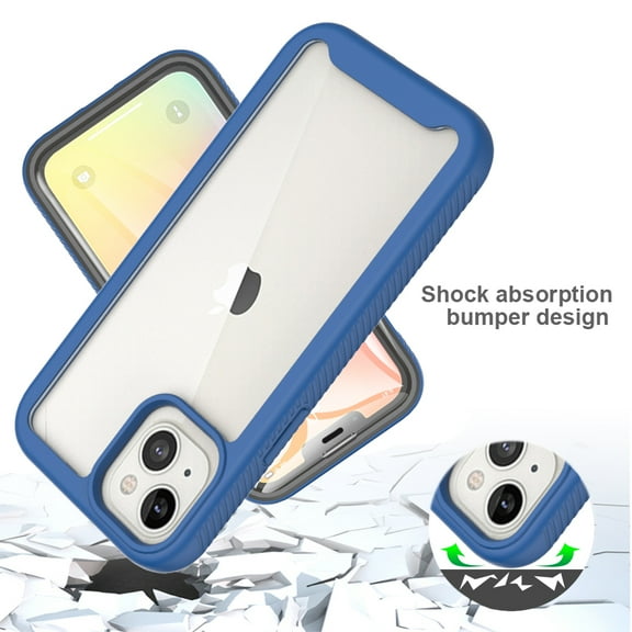 For Apple iPhone 12 /12 Pro (6.1") Hybrid 360° Full Body Protective with Built-in Screen Protector Shockproof Bumper TPU Armor Cover ,Xpm Phone Case [Blue]