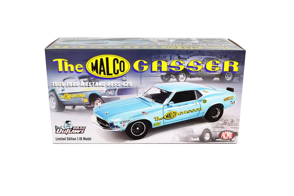 1969 Ford Mustang BOSS 429, Light Blue - Acme A1801858 - 1/18 scale Diecast Model Car