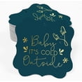 thumbnail image 2 of Inkdotpot Real Gold Foil Baby It's Cold Outside Baby Shower Tags Favor Bracket Shape Hang Pack Of 100 Paper Tags, 2 of 7