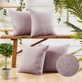thumbnail image 5 of Deconovo Faux Linen Throw Pillow Covers, Set of 4, Decorative Cushion, Dark Pink, 16x16 Inch, for Indoor Outdoor Sofa or Bed Use, 5 of 9
