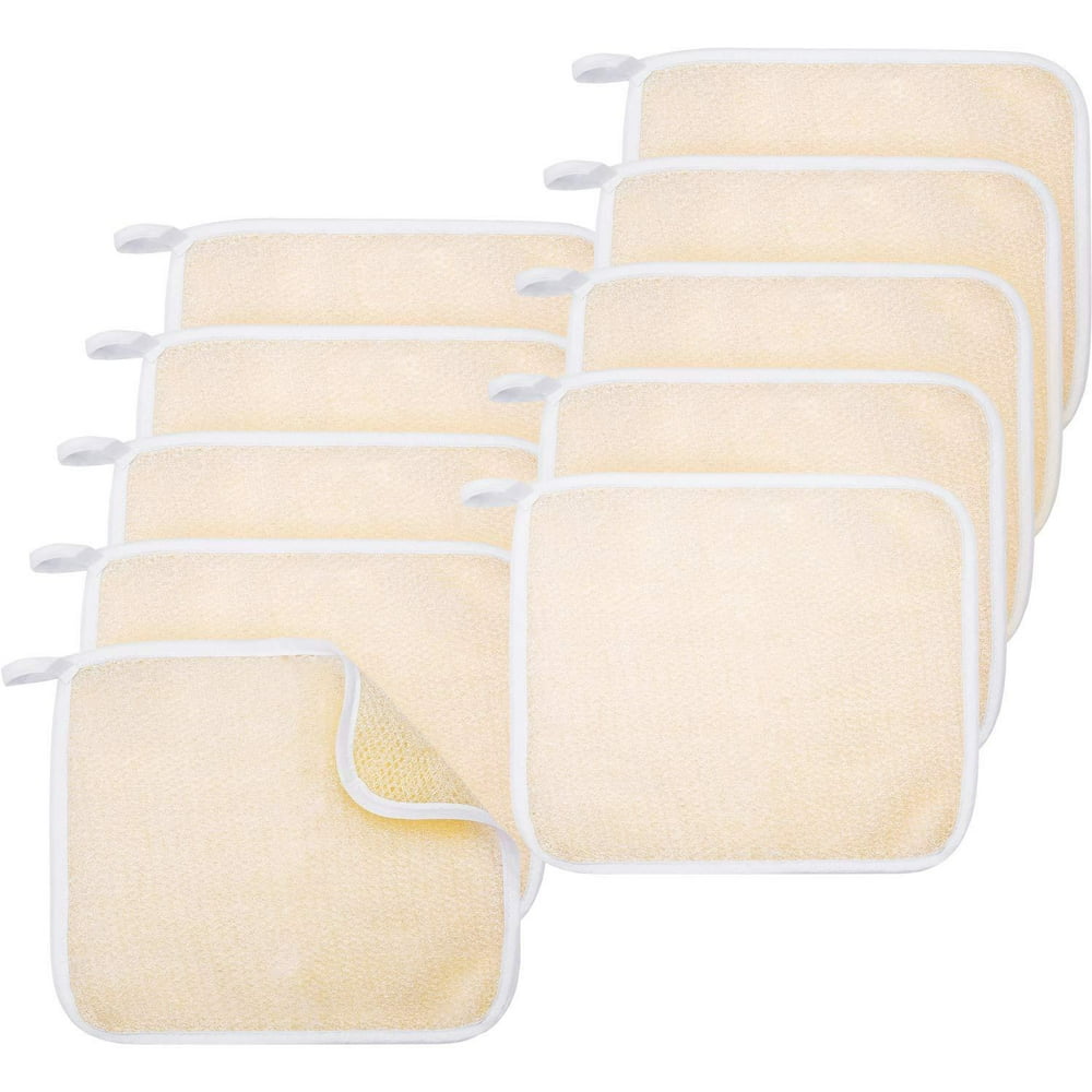 Exfoliating Face and Body Wash Cloths Towel 10 Pieces Soft Weave Bath