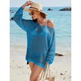thumbnail image 4 of Vestido de playa de ganchillo con cobertura en traje de baño, azul claro, 4 of 7