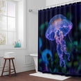 thumbnail image 5 of Jellyfish Fabric Shower Curtain Ocean Marine Life Washable Shower Curtains for Bathroom, Waterproof Bath Curtain with Hooks Home Decor 72x84in, 5 of 8